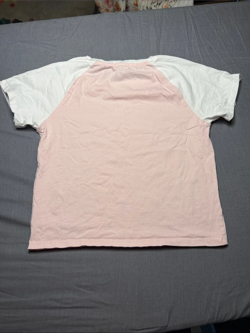 Rue21 Pink and White Raglan Short Sleeve Tee